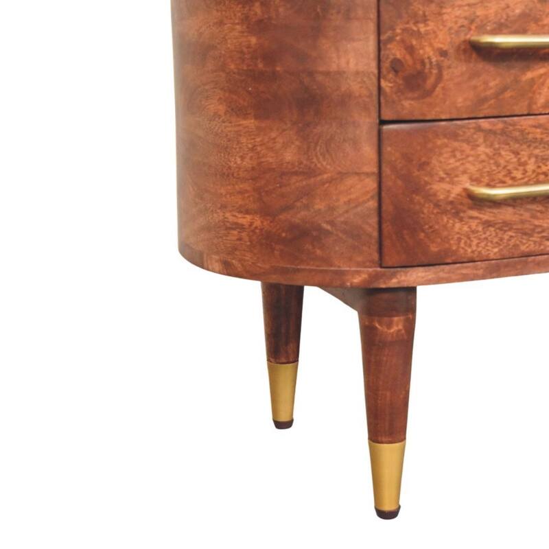 Artisan Furniture Solid Wood 3-Drawer Rounded Chest ,Brown