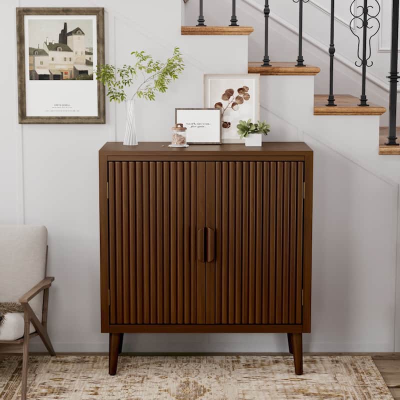 COSIEST Modern Brown Sideboard Storage Cabinet and Buffet