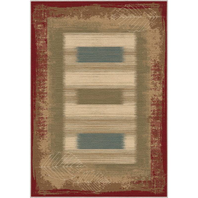 Well Woven Apollo Border Modern Abstract Flat-Weave Rug