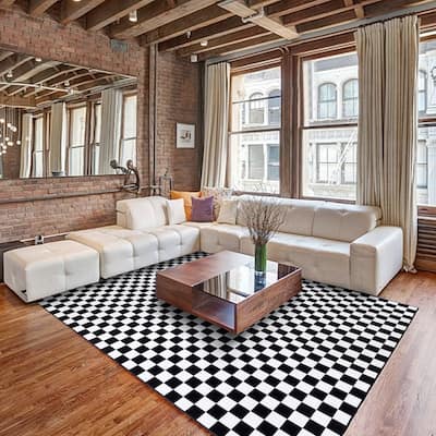 Gertmenian Crystal Print Soft Flat Pile Polyester Slip Resistant Washable Indoor Printed Area Rug Collection