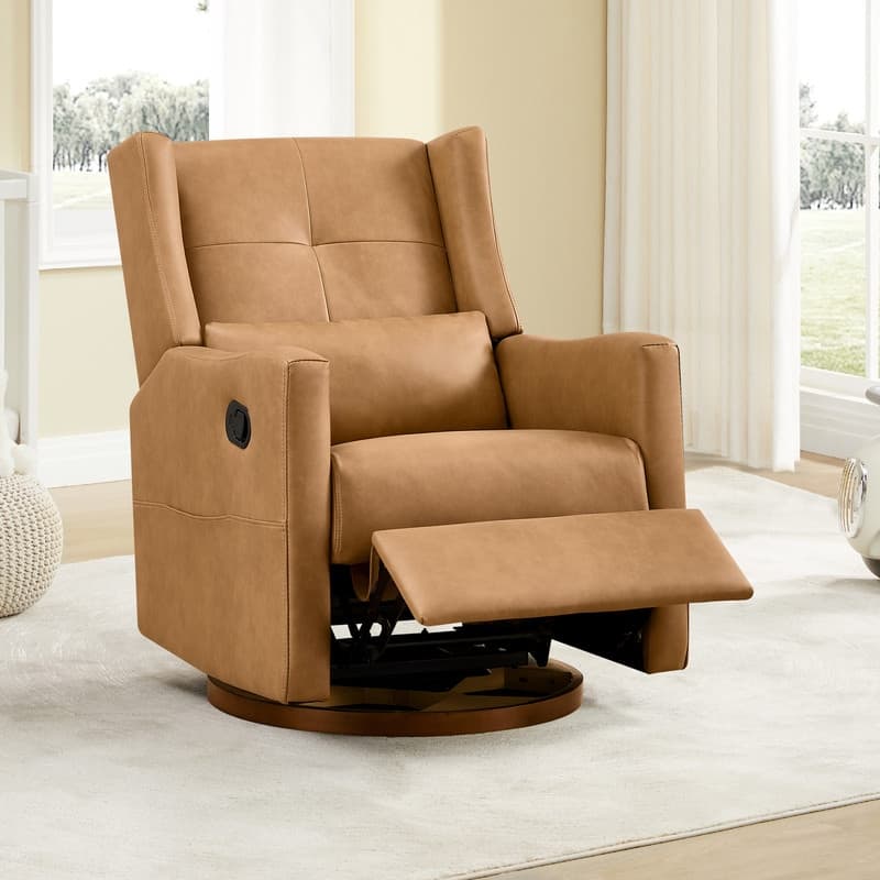 Spruce & Spring Lincoln Manual Swivel Glider Recliner with Lumbar Pillow
