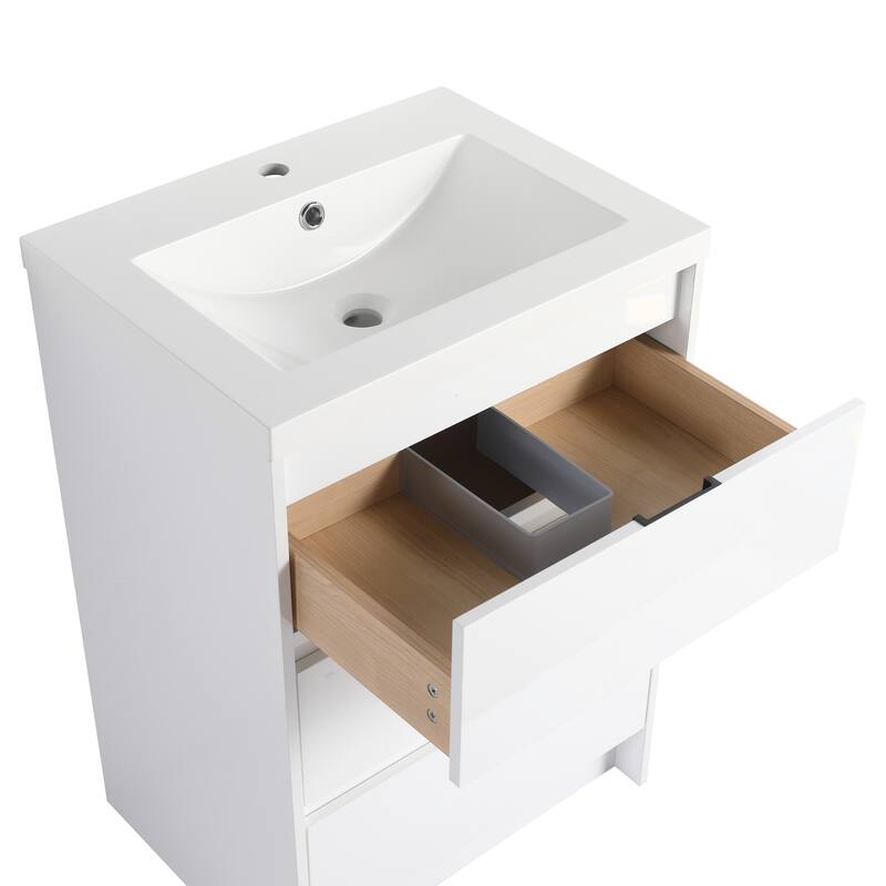 Freestanding Bathroom Vanity with Resin Sink