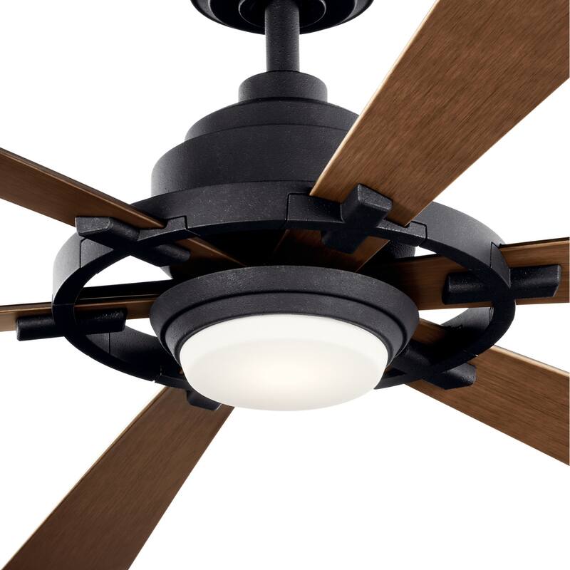 Kichler Iras 52 Inch LED Ceiling Fan Distressed Black with Walnut Blades