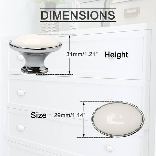 Shop 4pcs Ceramic Knobs Vintage Knob Drawer Oval Shaped Pull