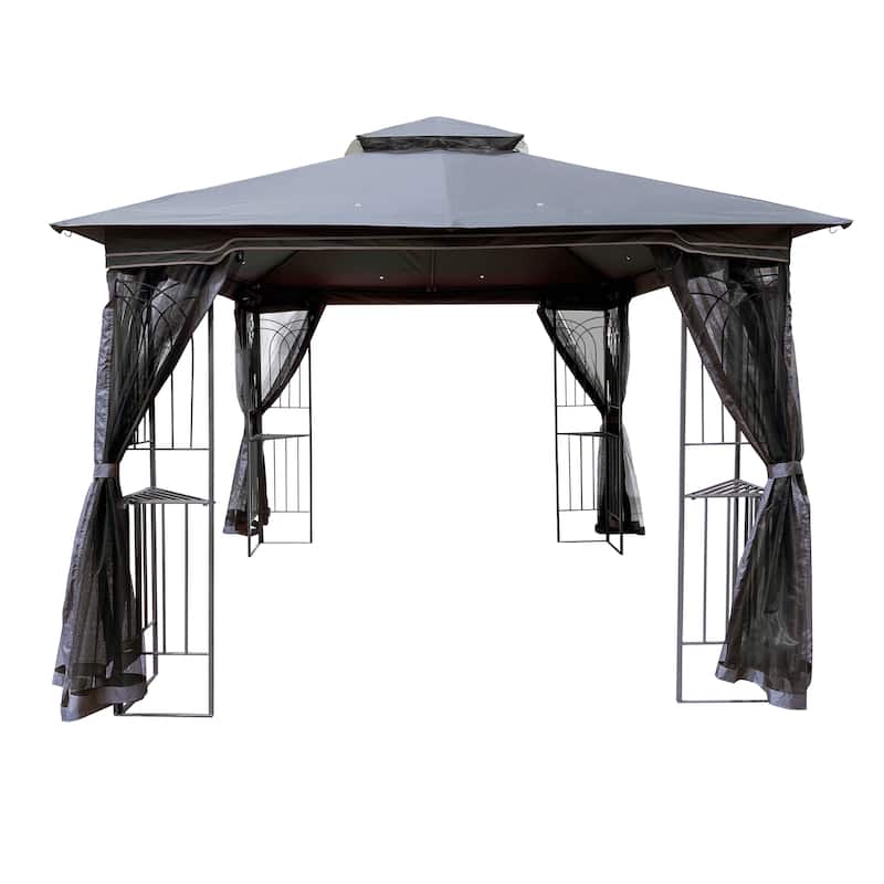 10x10 Outdoor Patio Gazebo Canopy Tent With Ventilated Double Roof
