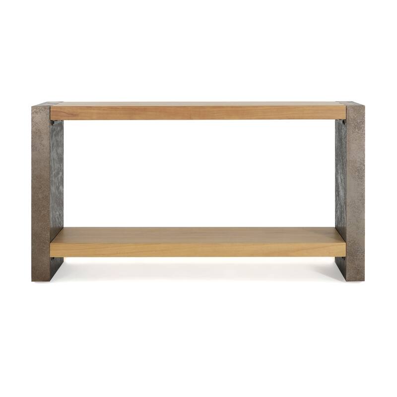 59''W Farmhouse Console Table,Elegant Minimalist Design with Premium Wood Veneer and Rounded Corners