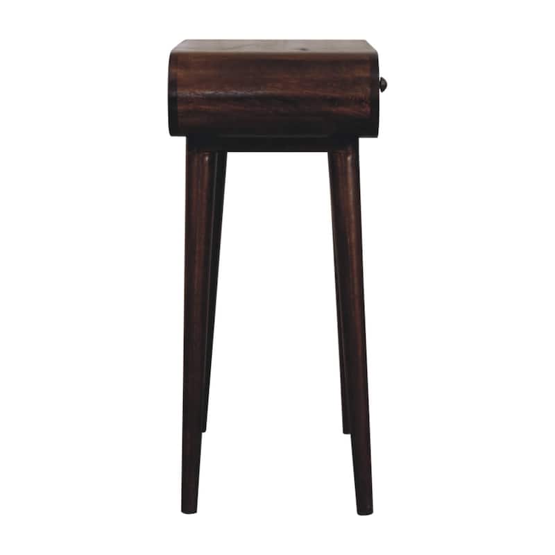 Artisan Furniture Solid Wood Mini California Walnut Dressing Table with Foldable Mirror, Dark brown,1 Drawer