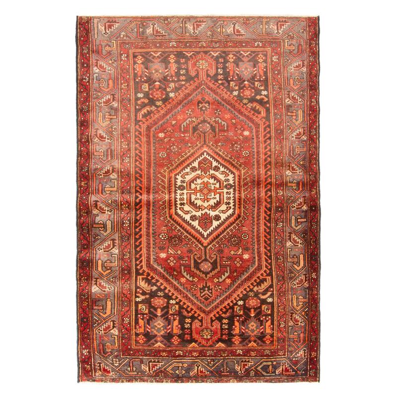 ECARPETGALLERY Hand-knotted Andelz Dark Red Wool Rug - 4'4 x 6'9