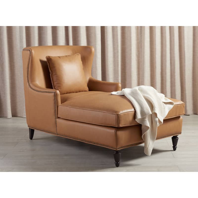 SAFAVIEH Couture Salbjorg Upholstered Chaise Lounger - 33 In W x 63 In D x 38.5 In H - 33Wx63Dx39H