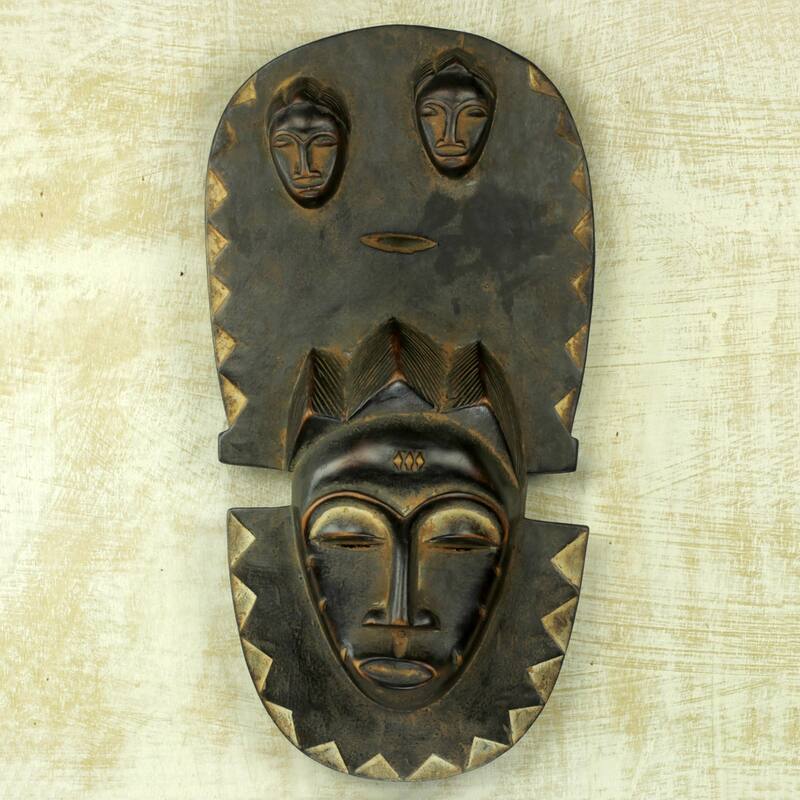 Novica Handmade Baule Legacy African Wood Mask