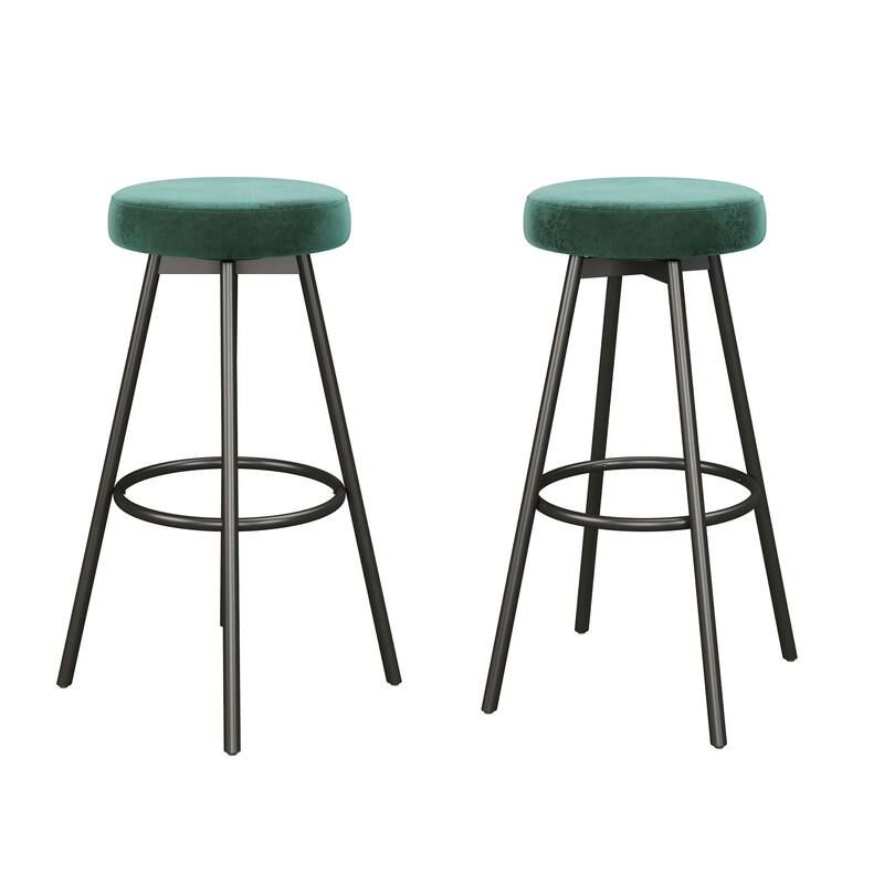 Middlebrook Designs Modern Faux Velvet Bar Stool (Set of 2)