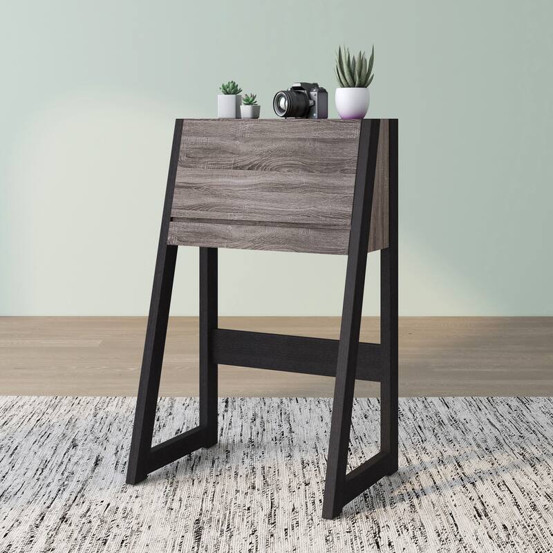 DH BASIC Modern Black Leaning 26" Privacy Writing Desk by Denhour