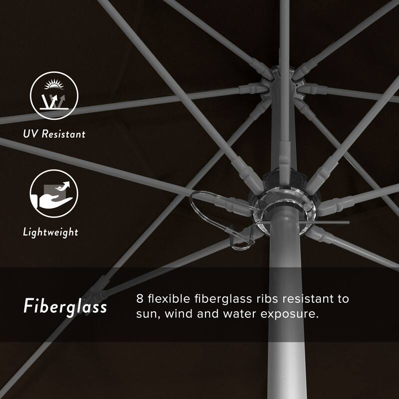 California Umbrella 9' Rd. Aluminum Frame, Fiberglass Rib Patio Umbrella, Push Open,Anodized Silver Finish, Sunbrella Fabric