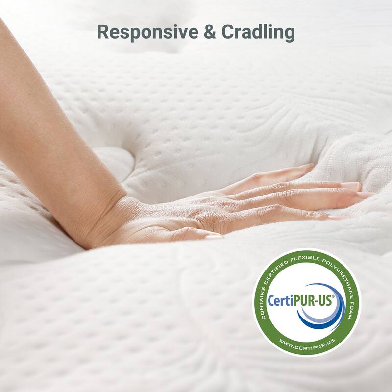 12-Inch Hybrid Memory Foam Pocket Spring Mattress - White