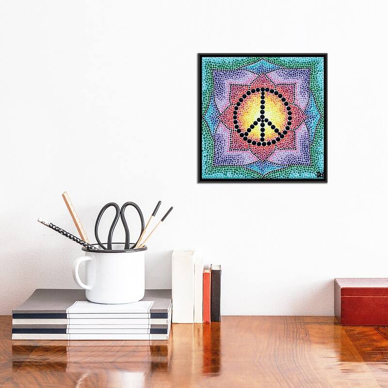 iCanvas "Mandala Peace" by Nadya Al-Haroun Framed Canvas Print