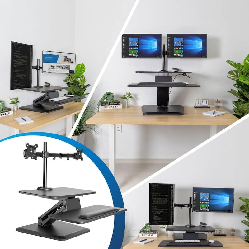 Mount-It! Standing Desk Converter Sit Stand with Monitor Mount | Height Adjustable