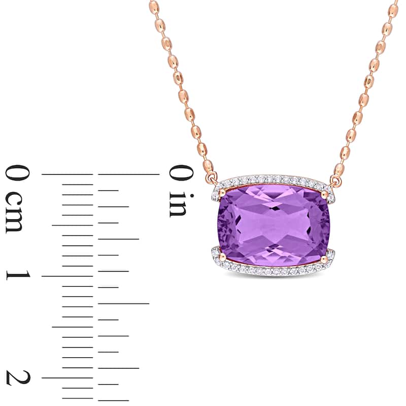 Miadora 16 5/8ct TGW Rose de France White Topaz Necklace Rose Silver