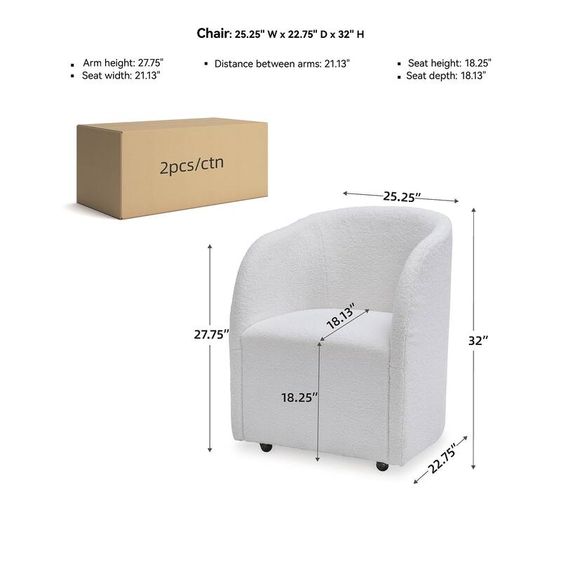 Signature Design by Ashley Rowanbeck White Dining Chair - 25" W x 23" D x 32" H