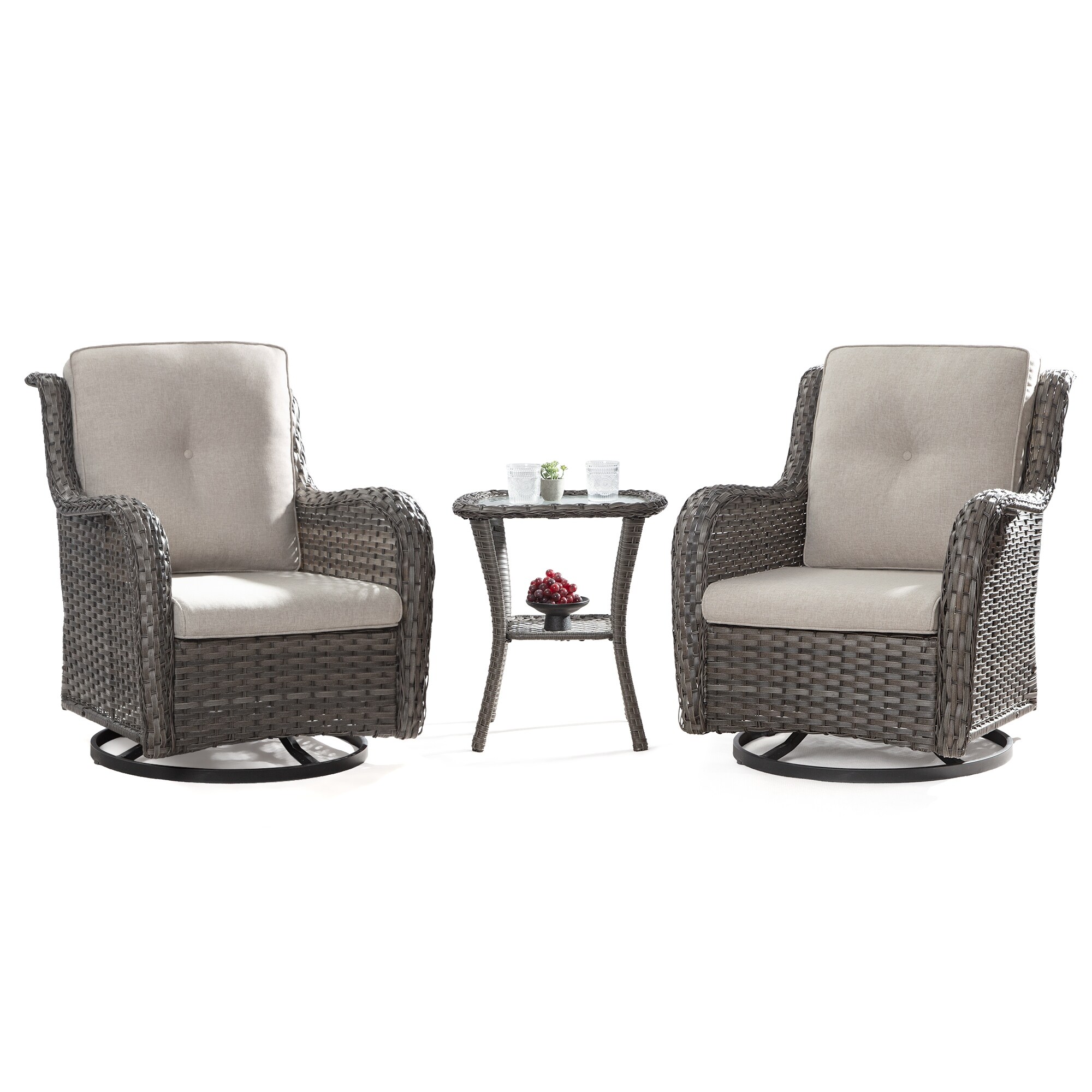 Oakmont all weather wicker online 3 piece glider set