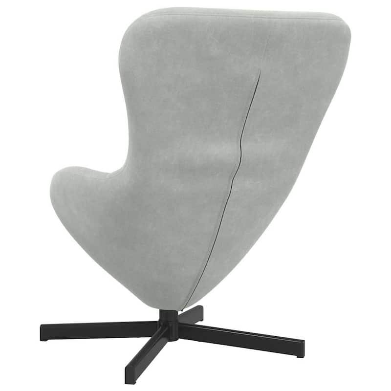 vidaXL Egg Chair Black/ Dark/Light Grey Velvet - 24.8 x 28.7 x 35.4