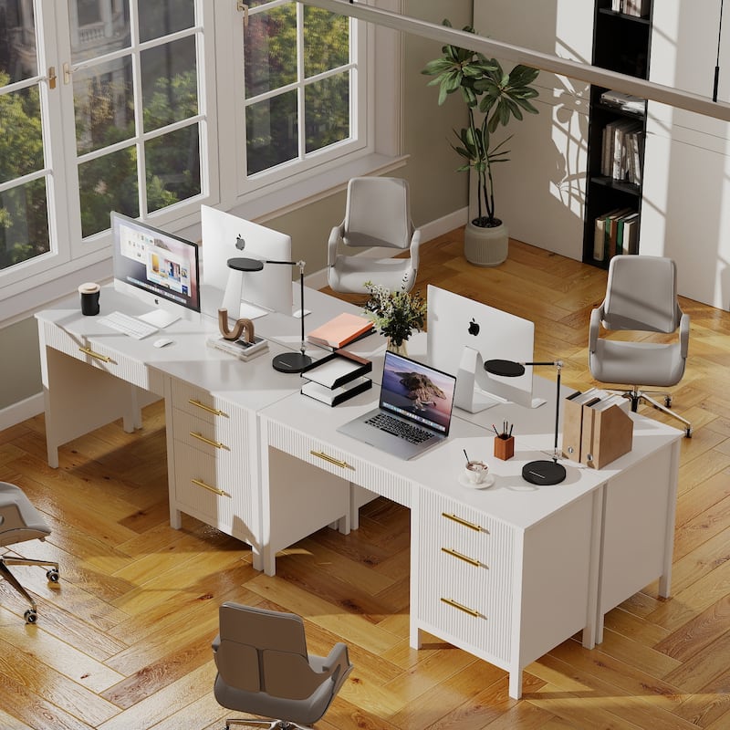 54W Executive Desk Home Office Desk with File Drawer