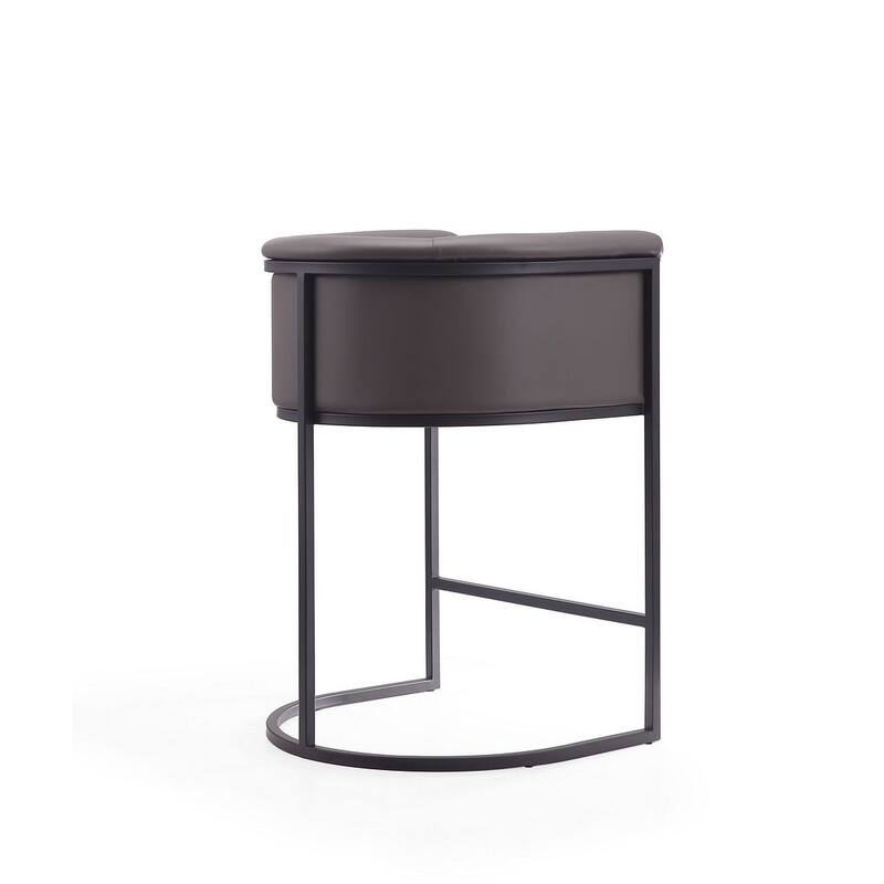 Manhattan Comfort Cosmopolitan 33.8 in. Black Metal Counter Height Bar Stool (Set of 3)