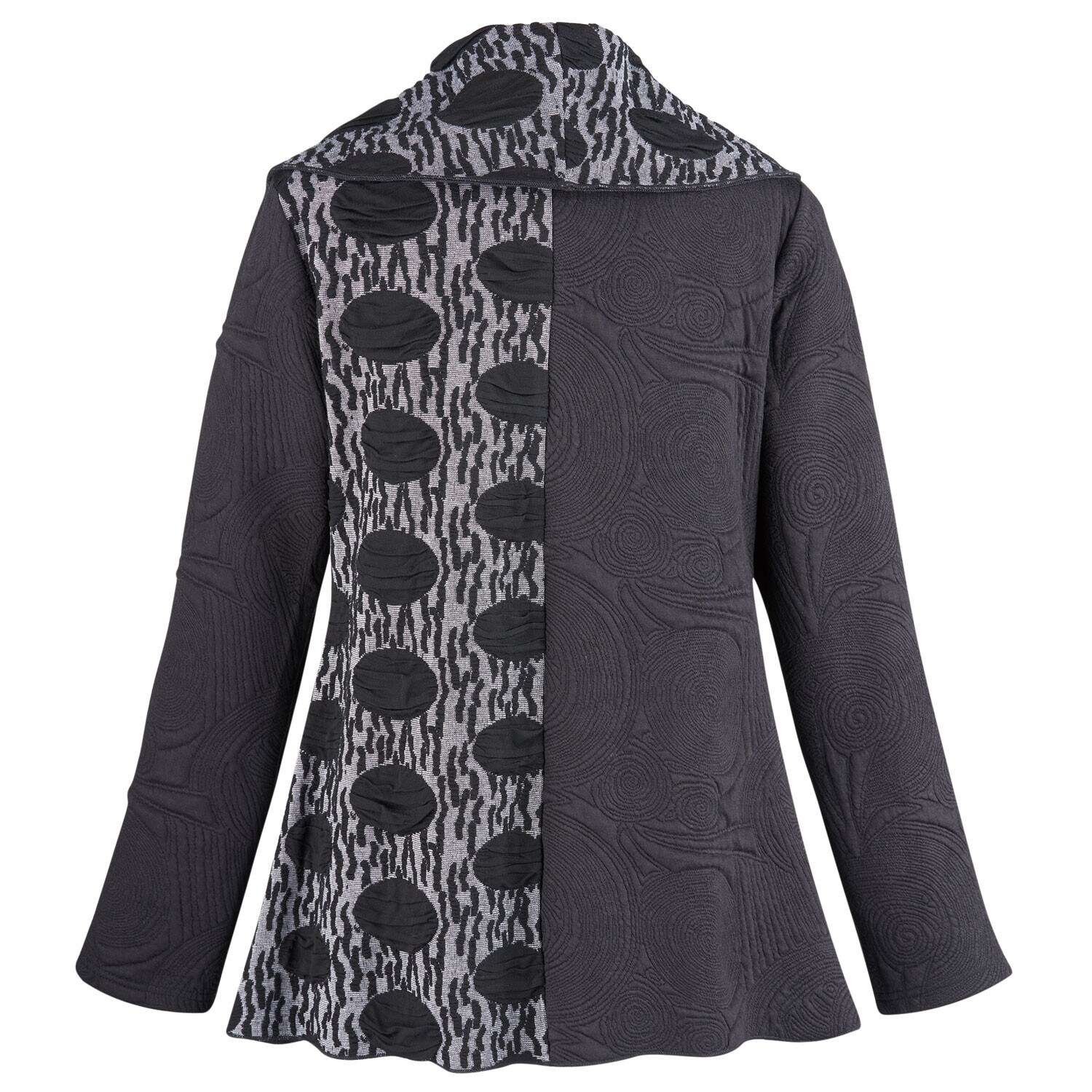 Shop Radzoli Women S Mixed Patterns Jacket Black Gray Open Front