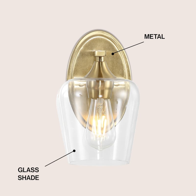Iron/Seeded Glass LED Vanity Light, by JONATHAN Y