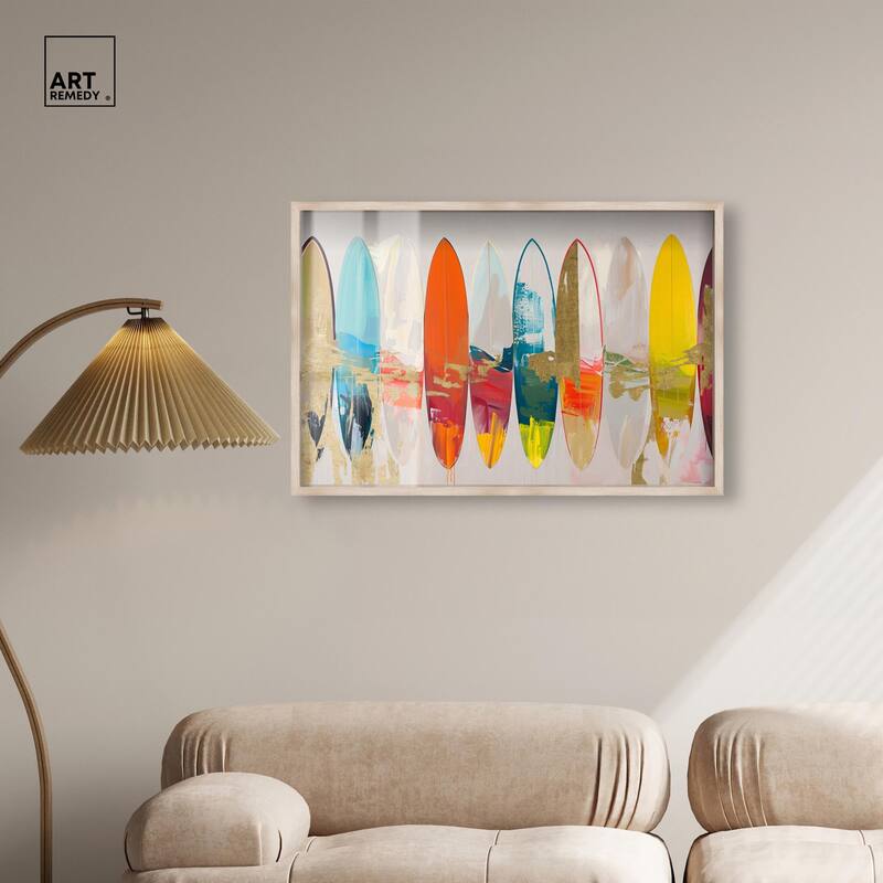 Surfboard Horizons II Shadowbox by Art Remedy