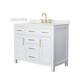 Option White / Giotto Quartz Top / Brushed Gold Hardware