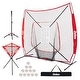 preview thumbnail 9 of 7, ZELUS 7x7ft Baseball Net Kit with with Carry Bag Ball Caddy & 12 Baseballs