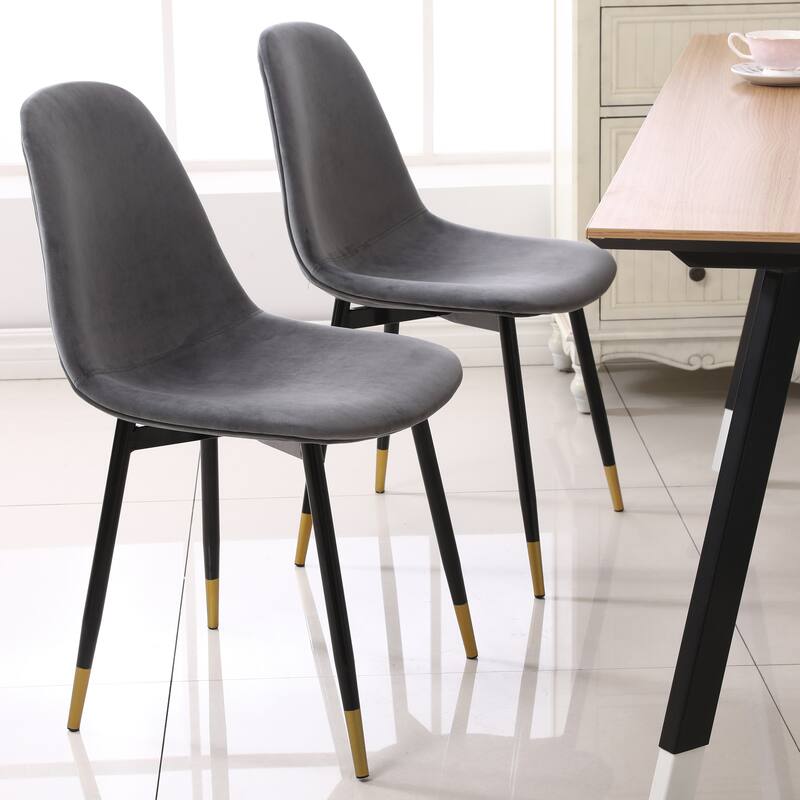 Modern 5-Piece Dining Set with Round Table & 4 Velvet Chairs