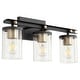 preview thumbnail 1 of 0, Quorum International 529-3-80 Empire 3 Light 21" Wide Vanity Light Textured Black / Aged Brass