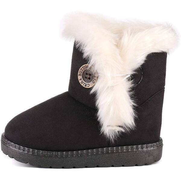 Shop Femizee Girls Boys Warm Winter Flat Shoes Bailey Button Snow