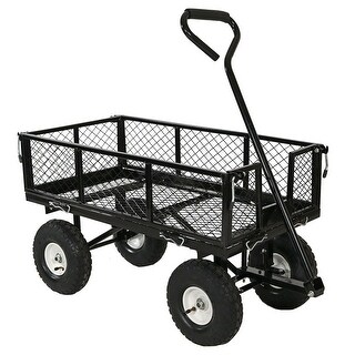 Heavy Duty Wheelbarrow Steel Log Garden Cart - 18 inches W x 34 inches ...