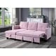 preview thumbnail 3 of 13, Nova Velvet Reversible Sleeper Sectional Sofa with Storage Chaise