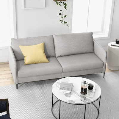 Modern 76'' Loveseat Sofa Couch with Metal Legs Gray
