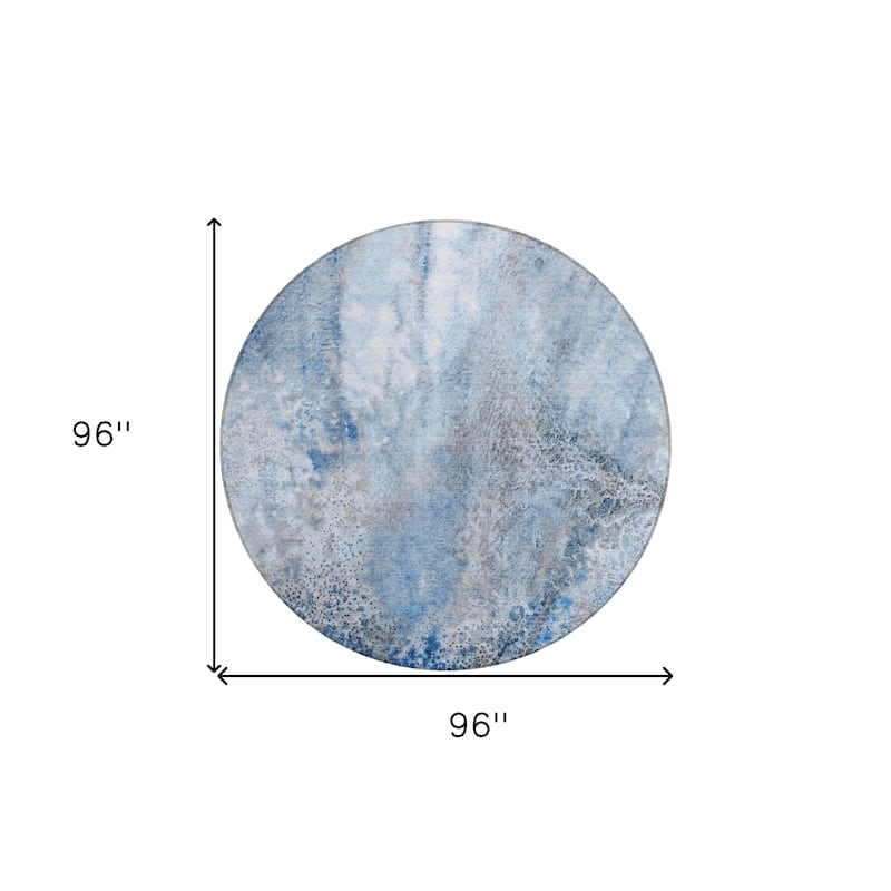 Alriz Unique Abstract Weather Resistant Modern Chic Round Outdoor Rug