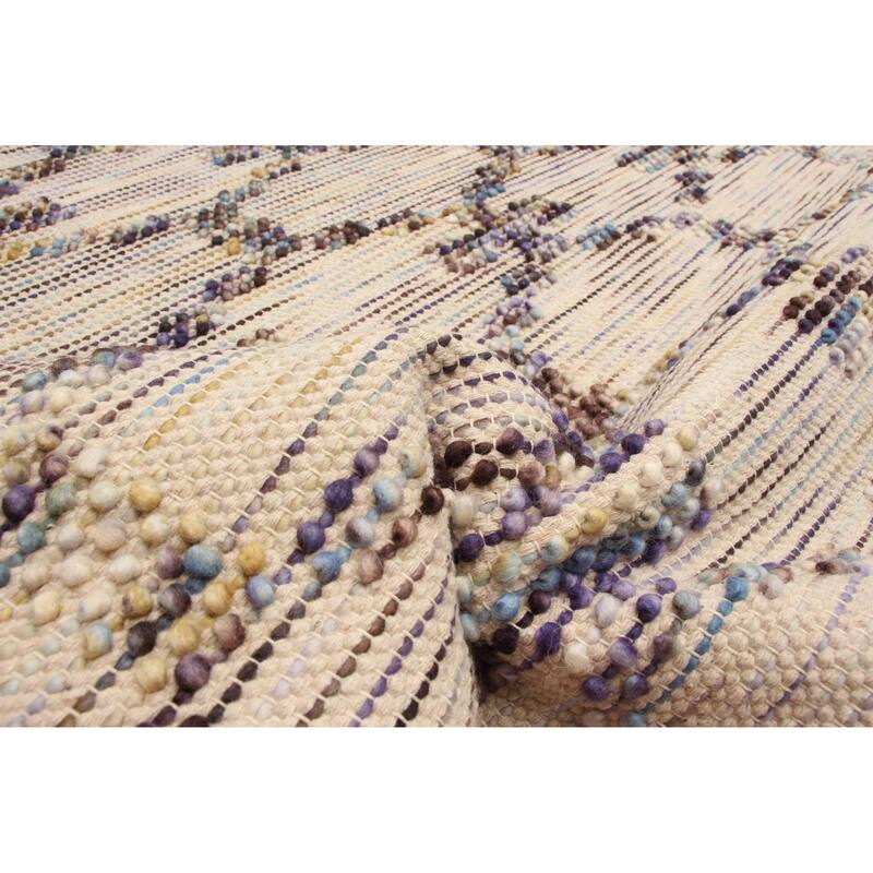 ECARPETGALLERY Braid weave Sienna Light Khaki Wool Rug - 5'0 x 8'0