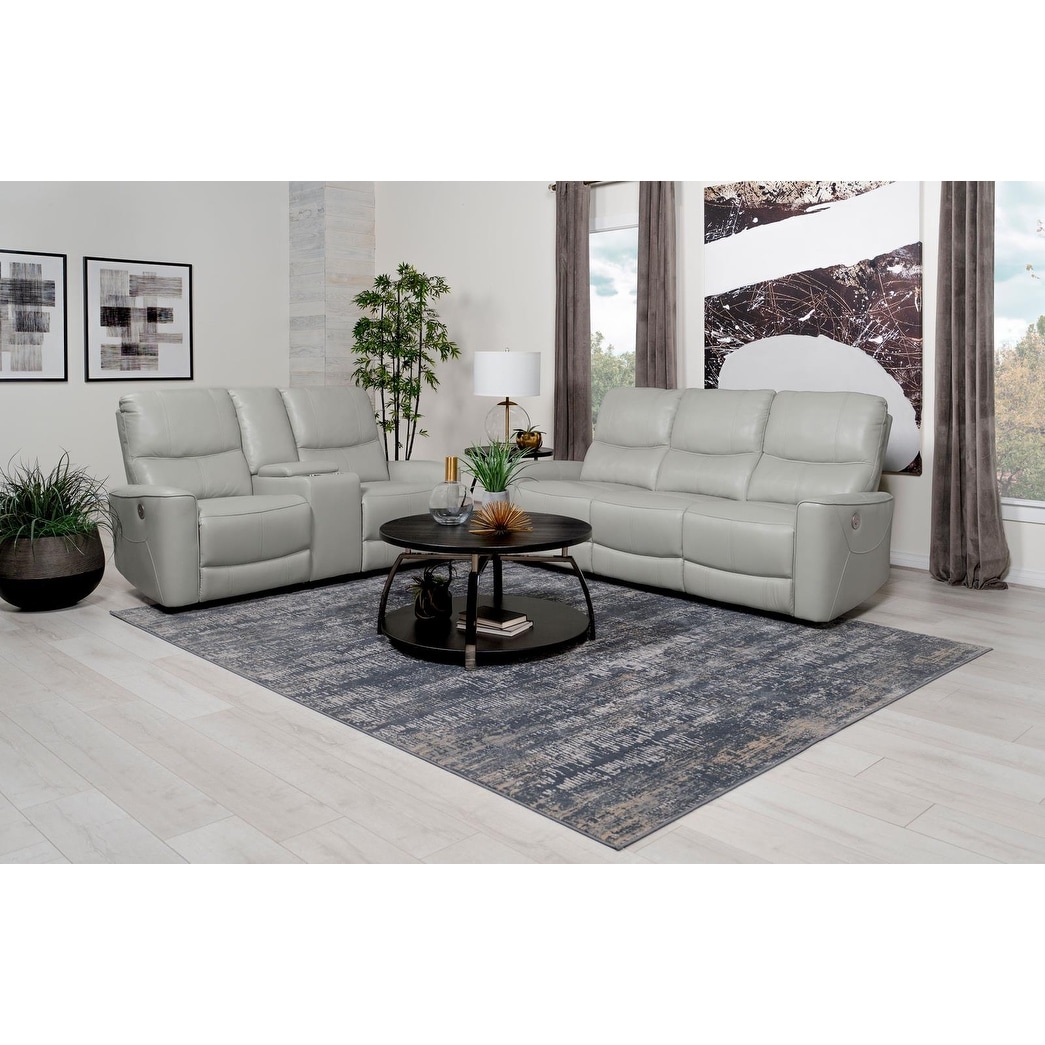 Denson 2-piece Upholstered Power Reclining Sofa Set