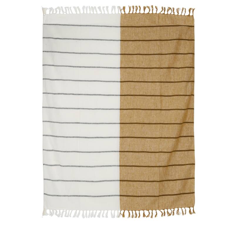 Bellwood Throw Blanket, Multicolored with Gray Stripes