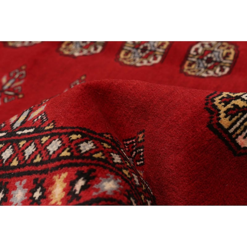 ECARPETGALLERY Hand-knotted Peshawar Bokhara Red Wool Rug - 5'7 x 8'0