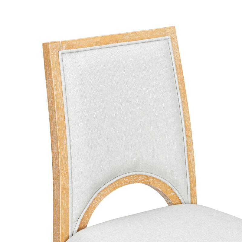 5-Piece Set, 57.3" Extendable Dining Table with 4 Upholstered Chairs