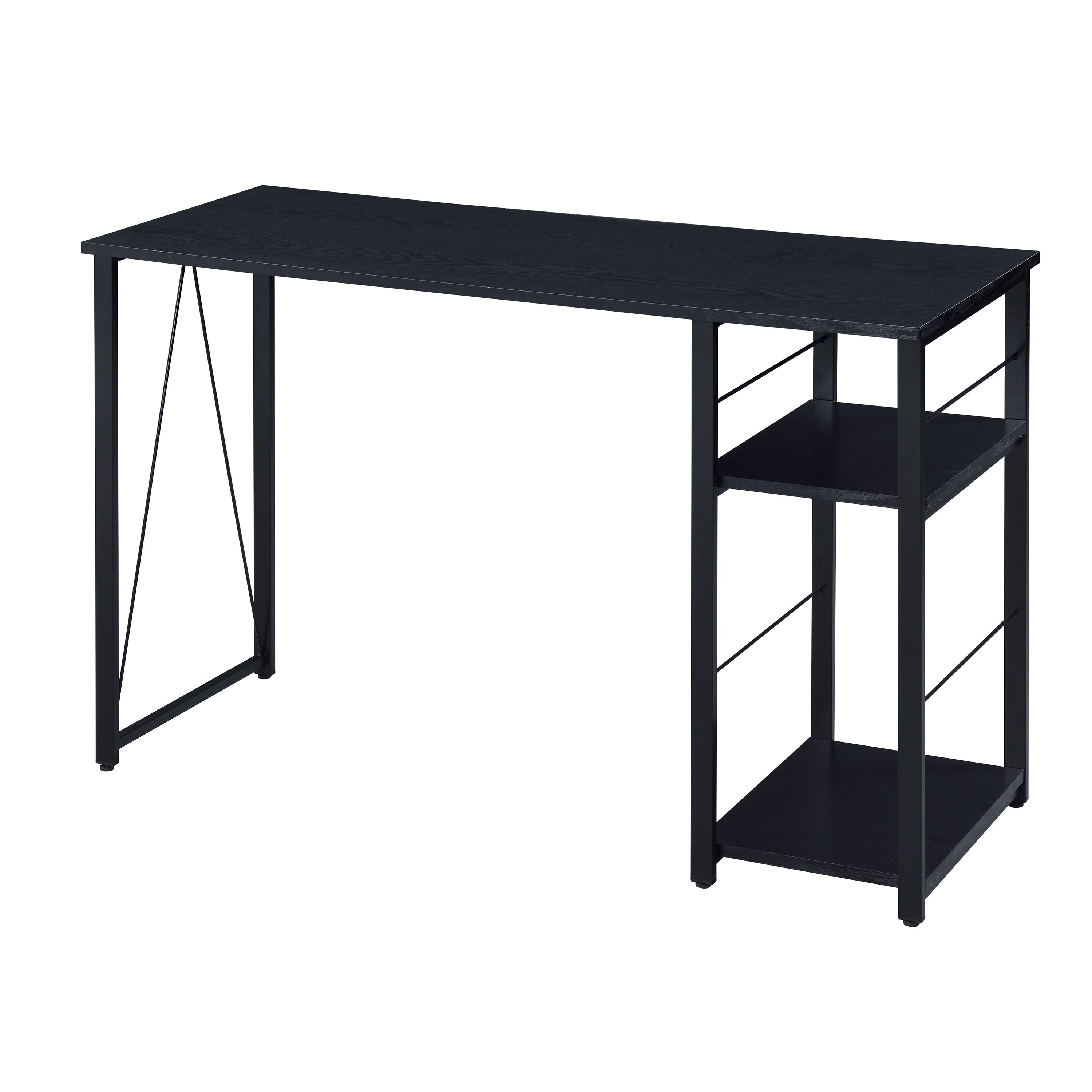 Industrial Rectangular Writing Desk with 2 Open Shelves and Industrial Rectangular Writing Desk with 2 Open Shelves and