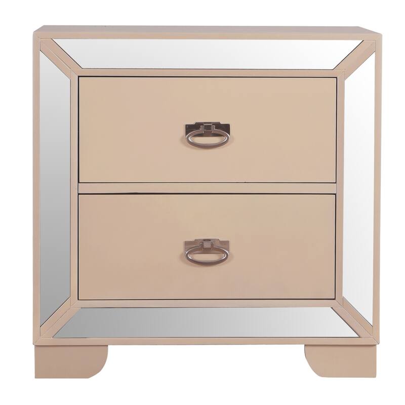 Pearl Finish Nightstand with Sleek Contemporary Design, Stylish Bedside Table for Bedroom Decor and Everyday Organization