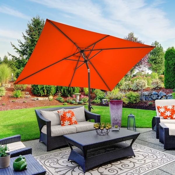 10ft rectangular patio umbrella Pure Garden Rectangular Patio Umbrella