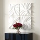 preview thumbnail 4 of 6, Uttermost Snowdrift Scultped White Wall Decor, Set of 4 - 15.25"H x 15.25"W x 3"D