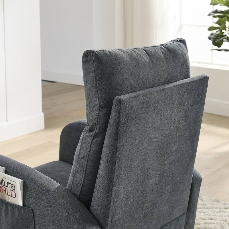 27.6"W Modern Accent High Backrest Living Room Lounge Arm Rocking Chair, Two Side Pocket