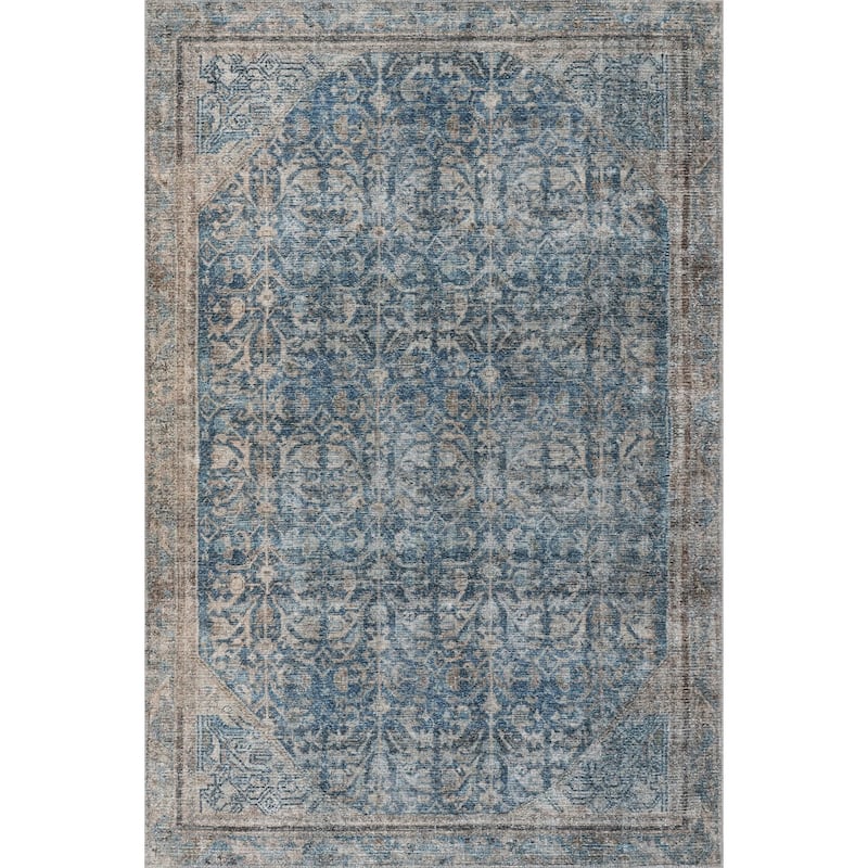 Nuloom Thavine Vintage & Distressed Washable Rug - 5' x 8' - Blue - Rectangle