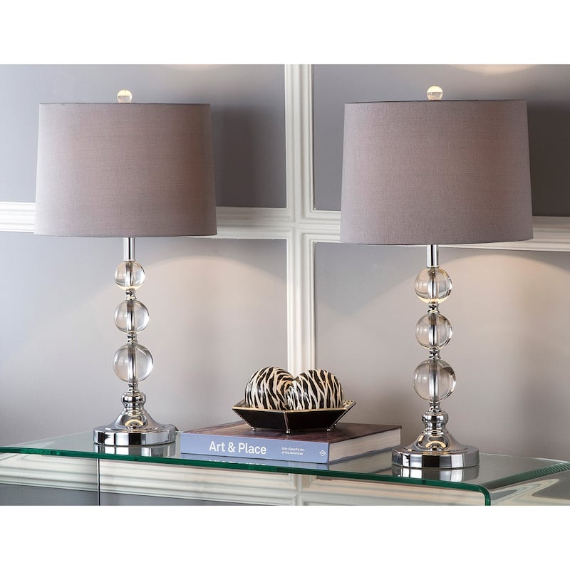 SAFAVIEH Lighting 27-inch Keeva Clear Crystal Table Lamp (Set of 2). - 14" W x 14" D x 27" H